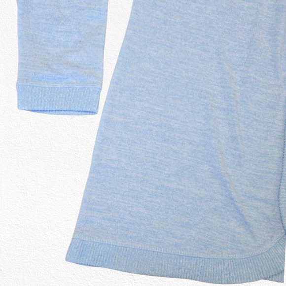 Talbots Light Blue Ruched Back Open Front Cardigan Sweater Size Large Petite - Picture 3 of 10